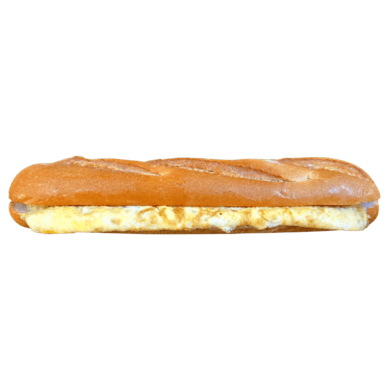 Bocadillo de tortilla francesa con jamón York